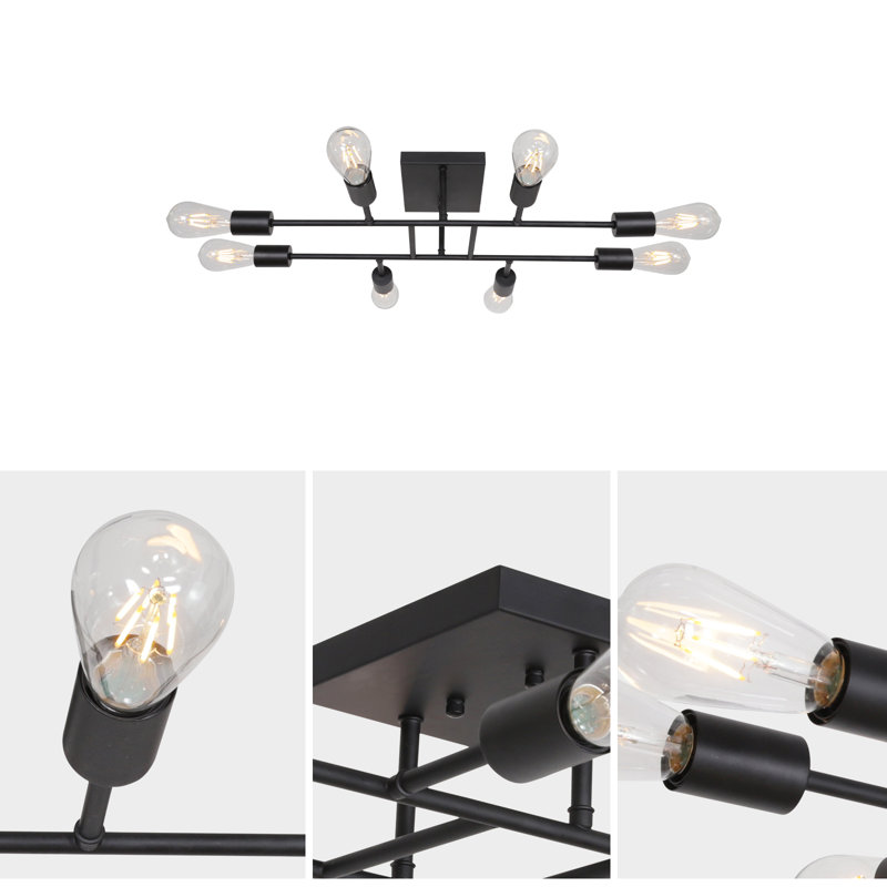 Luciann 8 - Light Dimmable Sputnik Sphere Chandelier, Matte Black