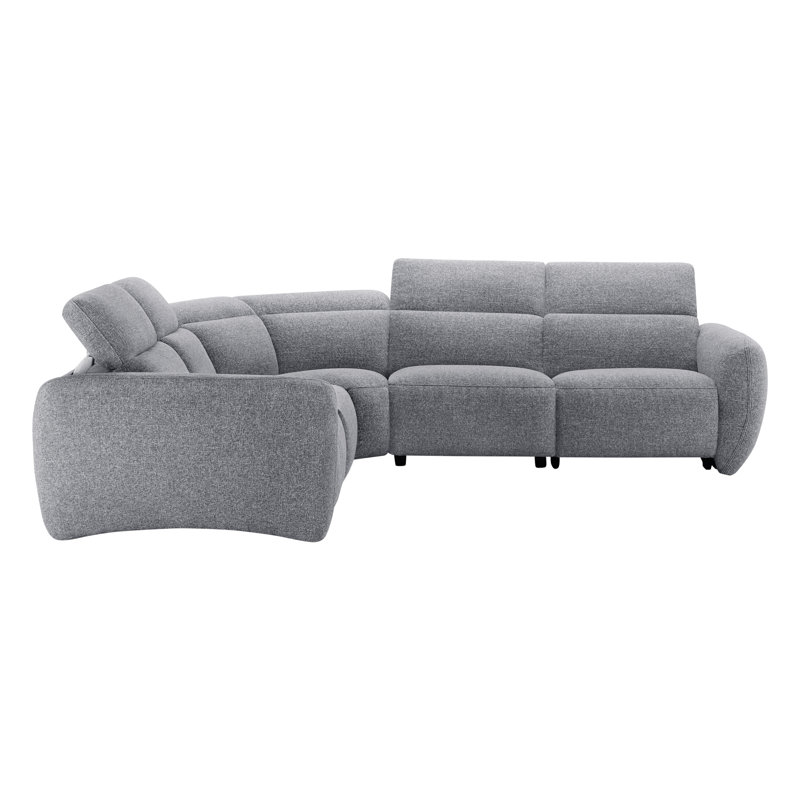 Canapé modulaire inclinable électrique 5 pièces Astro, Mélange de polyester gris