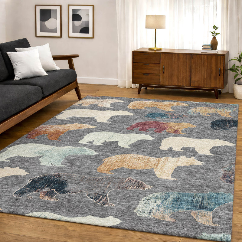 Tapis de qualité supérieure lavable à la machine Mayfield AMF2338, Gris, 5' x 7'6"