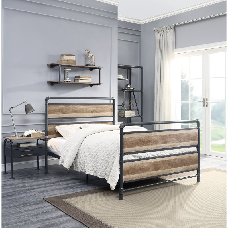 Industrial 2 Wall Storage Shelf, Antique Oak And Sandy Grey, Increases Organization Grey Shelf Unit, 2 , Ideal For Organizing Displaying Items