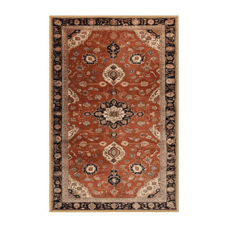 Tapis brun lavable à la machine, Rectangle 5 pi x 7 pi