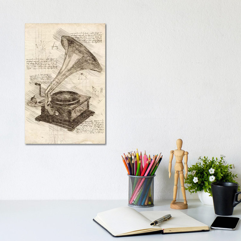 Gramophone by Cornel Vlad - Wrapped Canvas Print, 30.48cm H x 20.32cm W