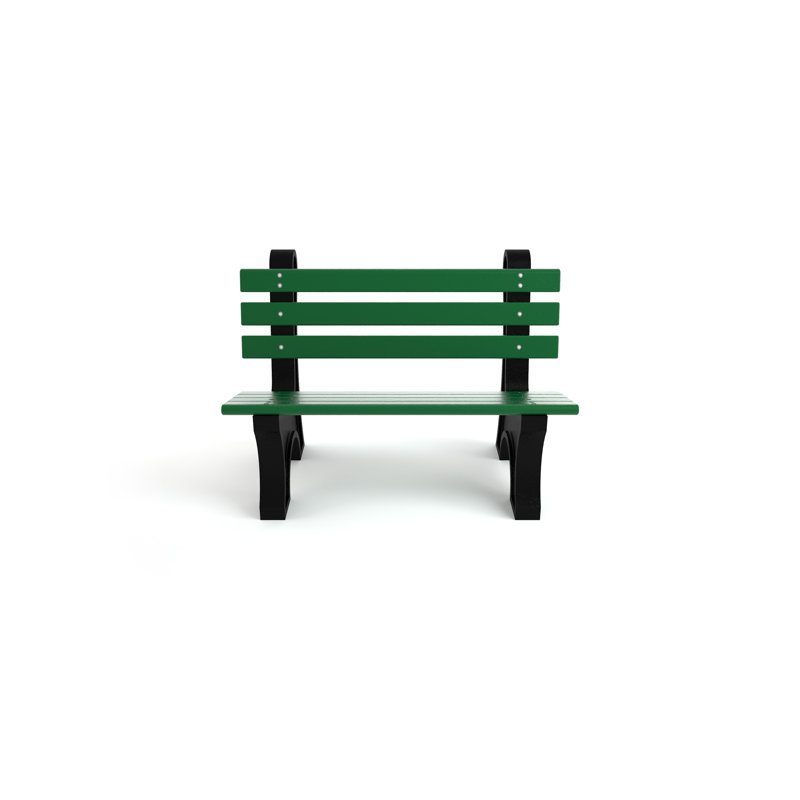 Banc de parc en plastique recyclé Wetzel, Aucune, Vert, 4'