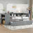Twin Size Wood Daybed with Trundle, Storage Drawers & Side Shelves, Day Bed with Desk, No Box Spring, Gray-938657227-938657229