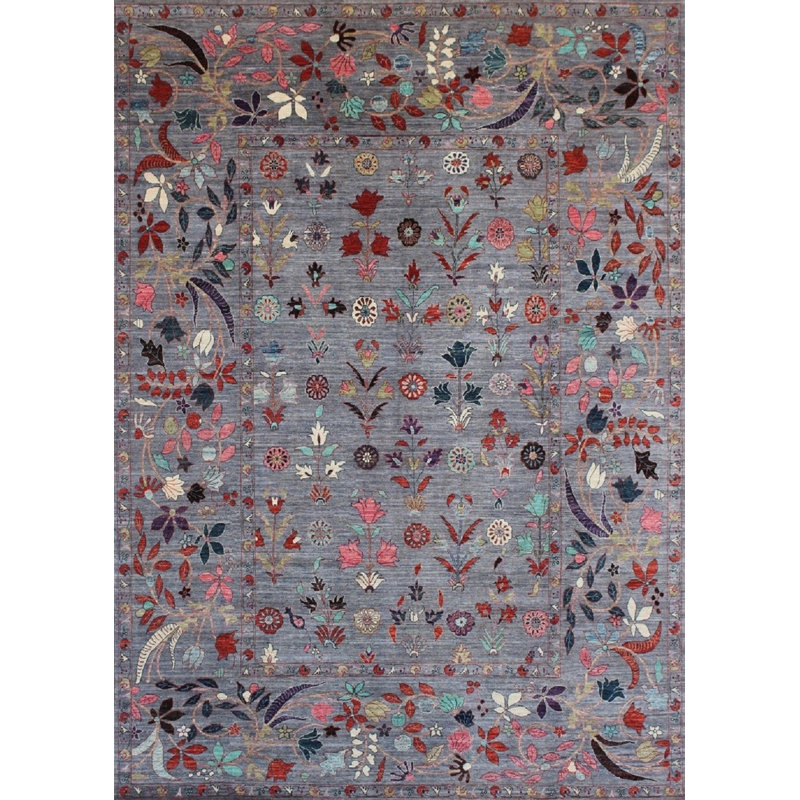 Transitional One-of-a-Kind Rectangle 9' X 11'11" Hand Knotted Area Rug
