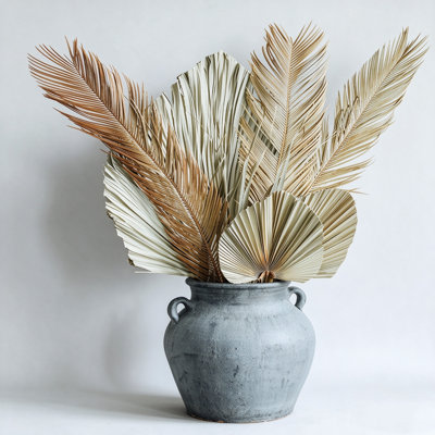 Ensemble de 9 grandes feuilles de palmier séchées naturelles, sans entretien, feuillage séché, décoration de table Wabi Sabi Boho pour mariage à la ferme