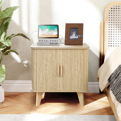 End Table with Storage and Charging Station