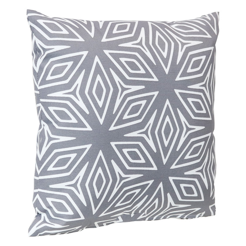 Gray Geometric 17" Square Indoor/Outdoor Throw Pillow Set