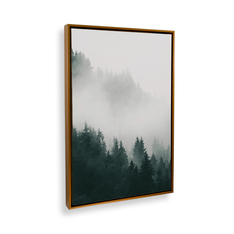 «Enchanting Emerald Peaks on Canvas» par Krista Mosakowski, reproduction, H 14 po x l 10 po, Cadre flottant or poli