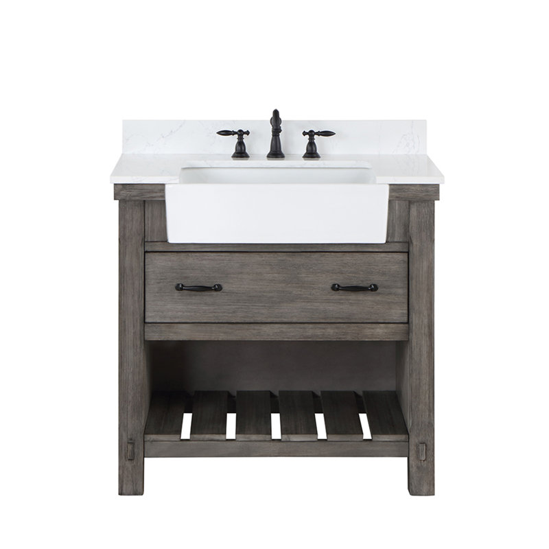Ensemble de meuble-lavabo simple 36 po Villareal, Gris classique