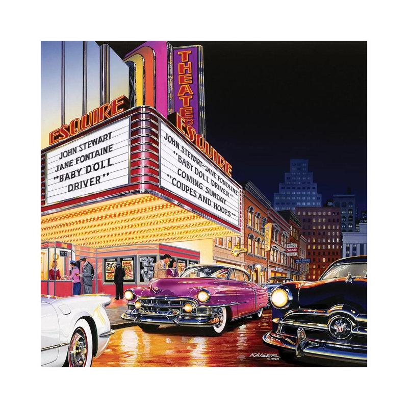 Esquire Theatre by Bruce Kaiser - Wrapped Canvas Print, 45.72 cm H x 45.72 cm W