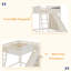 Lit mezzanine avec tête de lit tapissier et tablettes de rangement, complet avec échelle et glissade-2124886943-2124887008