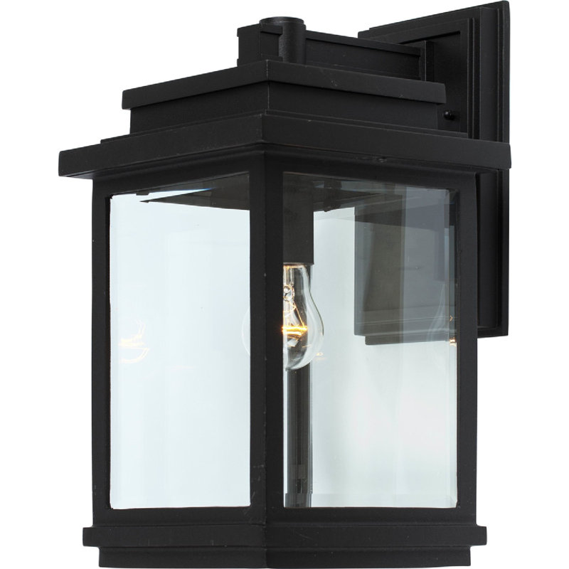 Lanterne murale d'extérieur à 1 ampoule H 16 po Aadhrith, Noir