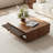 Aeolus 31" Square Wood Coffee Table With Storage, Fully-assembled-535624641
