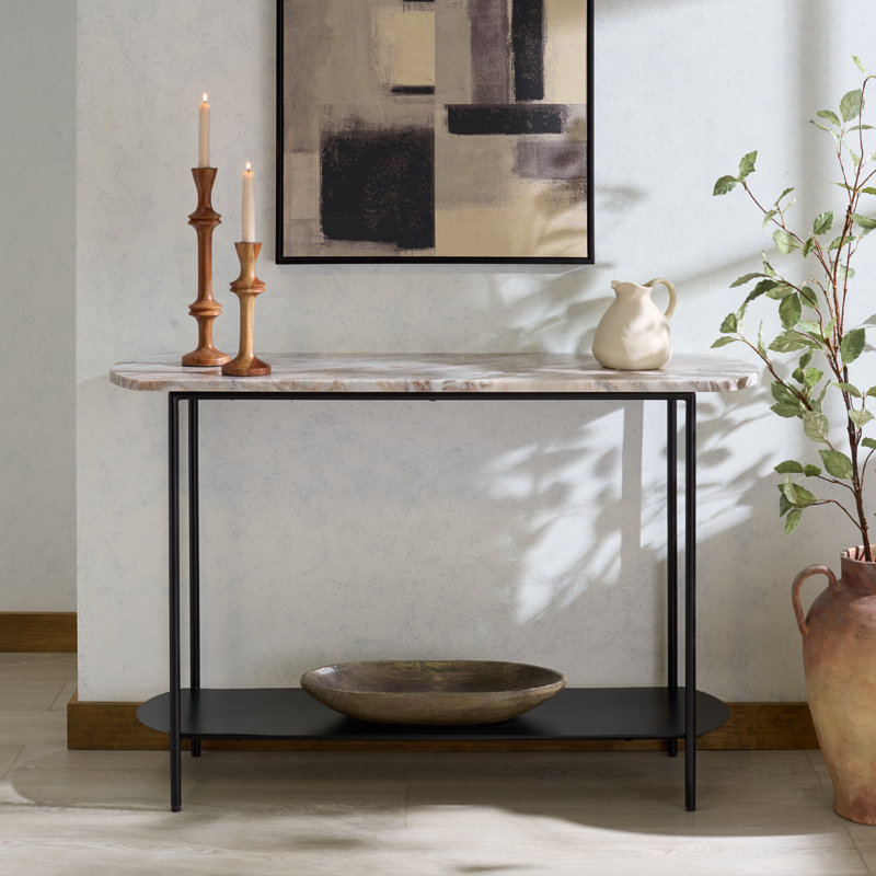 Macklyn Oval Marble Top Console Table