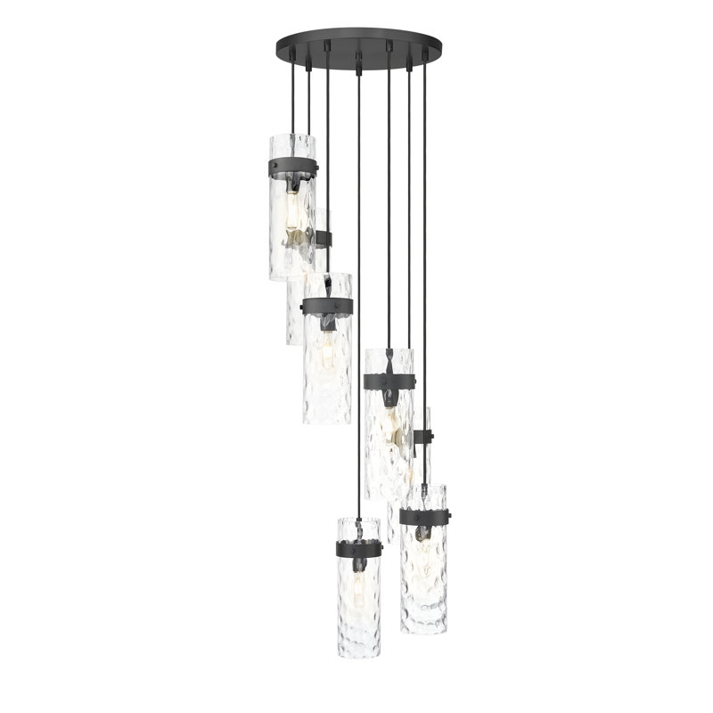 Lustre 7 lumières Magruder en nickel brossé Magruder, Noir mat