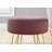 14" Velvet And Gold Round Ottoman-523256261
