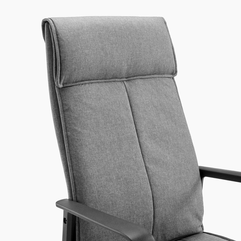 Tayari Upholstered Linen Fabric Swivel Office Chair - Contemporary Sleek Highback Rest, Grey