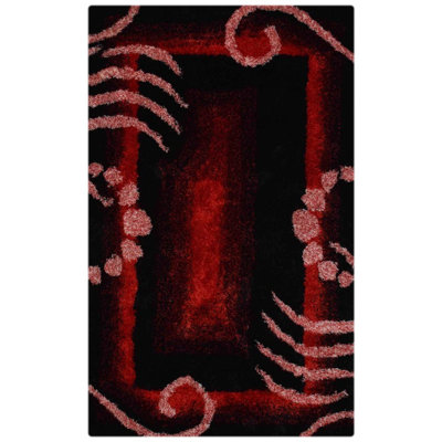 Crosston Hand Tufted Shag Polyester Eco-Friendly Area Rugs - Rectangle, Red Color, Contemporary Modern Design, High Pile Thick Handmade Anti Skid Area Rugs for Living Room, Bed Room