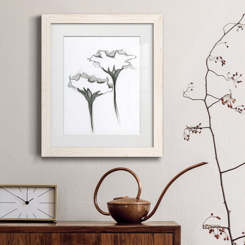 Windswept Poppy - Impression de cadre photo sur papier, Papier encadré blanc, H 20 po x l 17 po x P 1,5 po