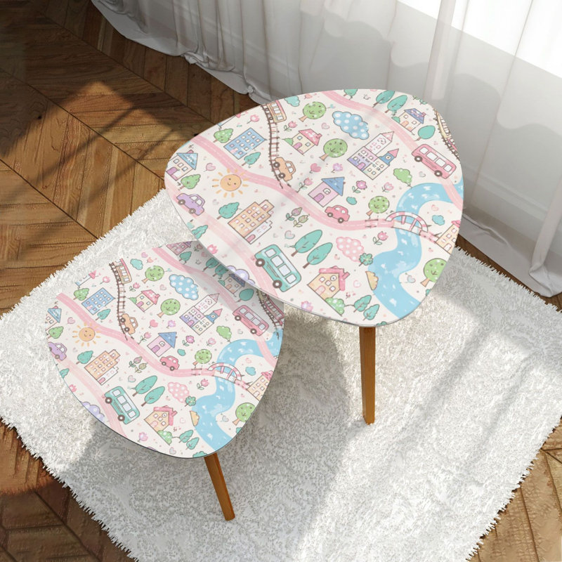 Ensemble de 2 tables basses gigognes Triangle