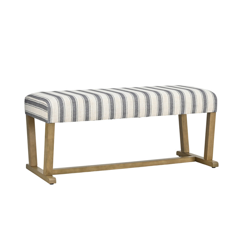 Ensemble de salle à manger rembourré moderne à rayures avec 2 chaises et un banc de 41 po - Bois massif, sièges rembourrés confortables pour la cuisine (ensemble de 3)
