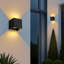 Applique murale d'extérieur à conduit en aluminium mat noir avec lumière réglable-1722105833
