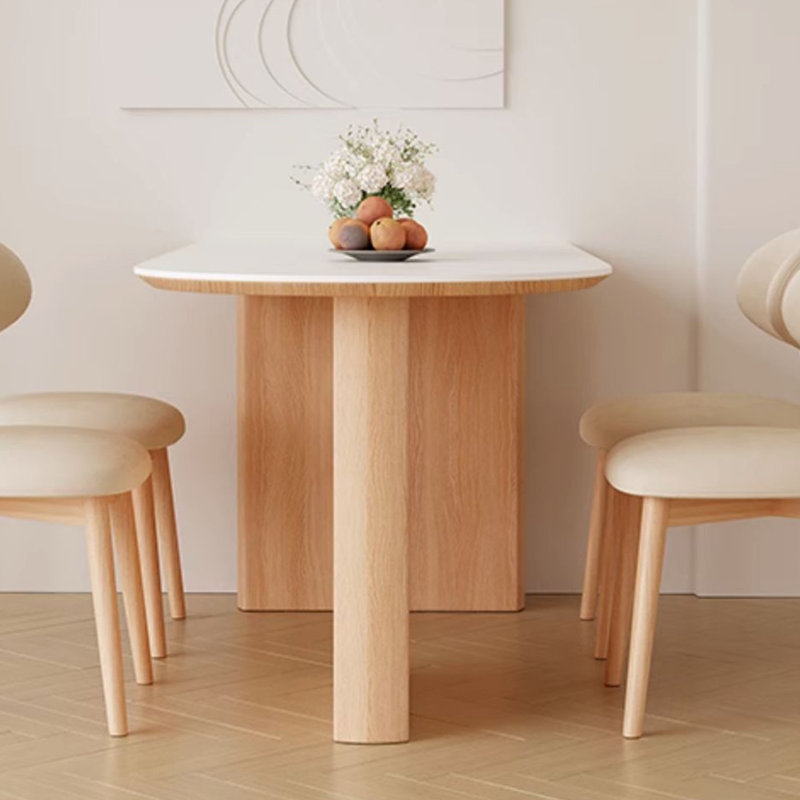 Scandinavian solid wood rock slab dining table, 29.52"H x 55.11"L x 31.49"W