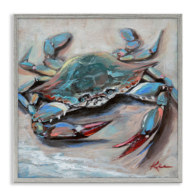  Crabe avec griffes, art de la giclée encadrée par Lindsay Kivi