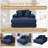 Masir Oversized Modular Lounge Chair, Convertible Sleeper Sofa with Ottoman & Cup Holders, Blue Corduroy.-1311000908