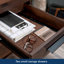 Ensemble de bureau d'ordinateur et bahut, finition brune