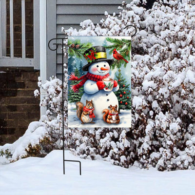 Drapeau de jardin «Hot Cocoa Snowman»