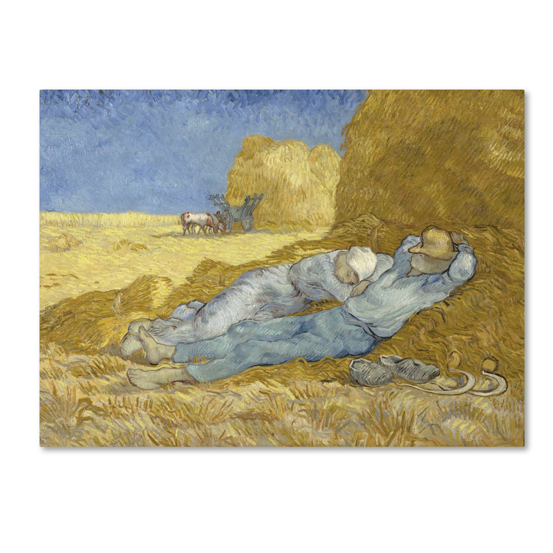 « siesta after mille 1890 » par vincent van gogh, reproduction sur toile tendue, H 14 po x l 19 po