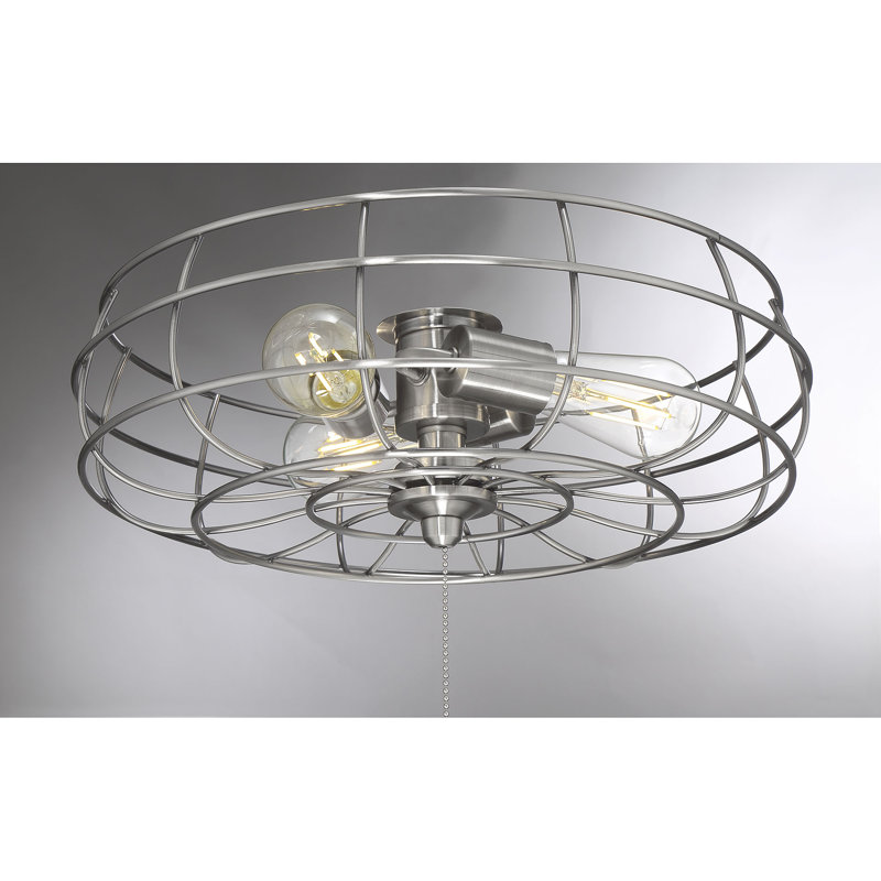3-Light Ceiling Fan Branched Light Kit, Brushed Pewter