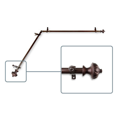 Tringle de rideau de coin simple réglable en métal Kravitz