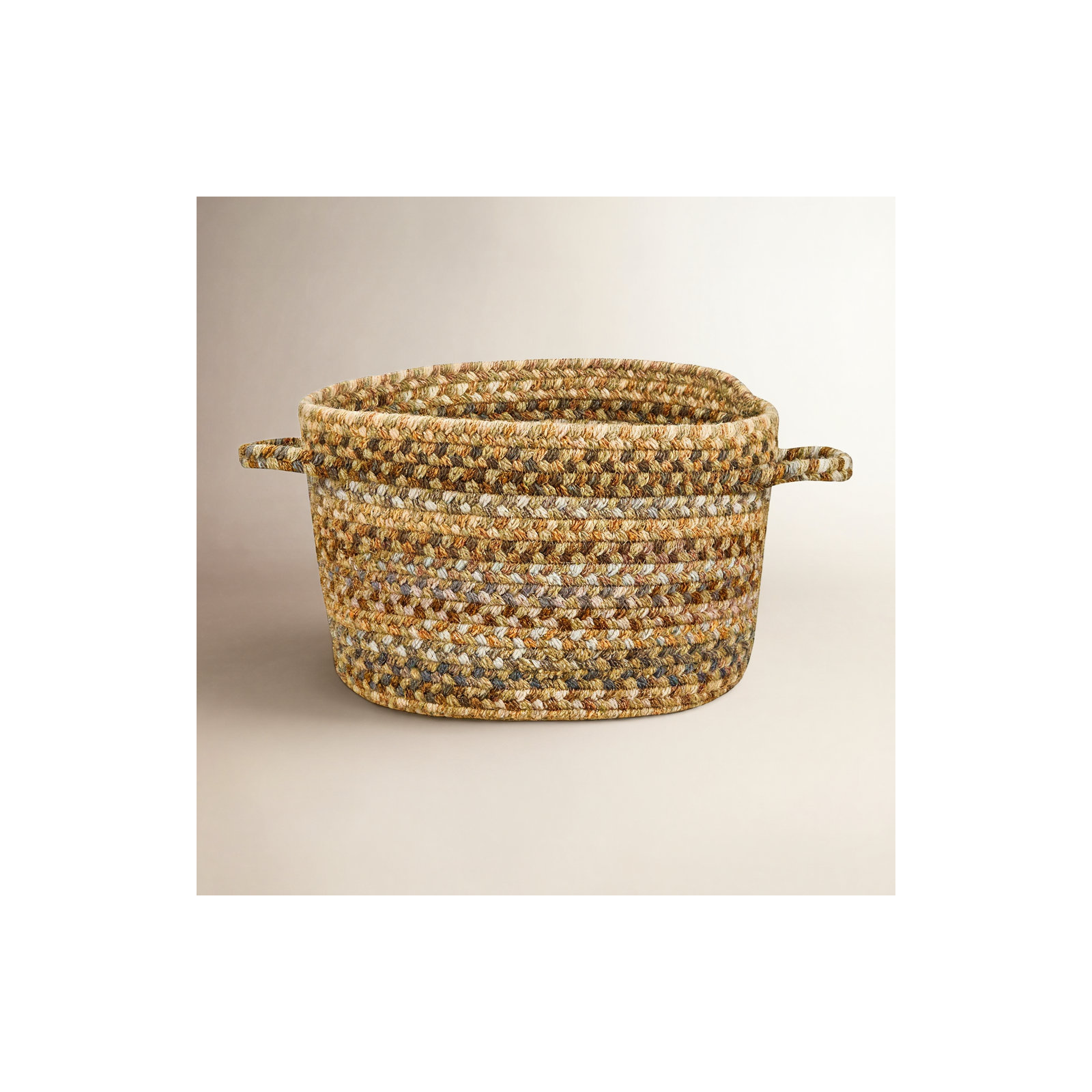 Wool / Felt Decorative Basket 1, Basket 12", Beige Hues