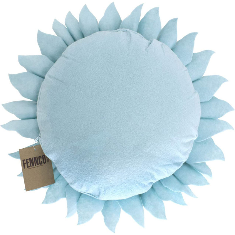 Outdoor Reversible Throw Pillow, Aqua, Pillow Cover Only - No Insert