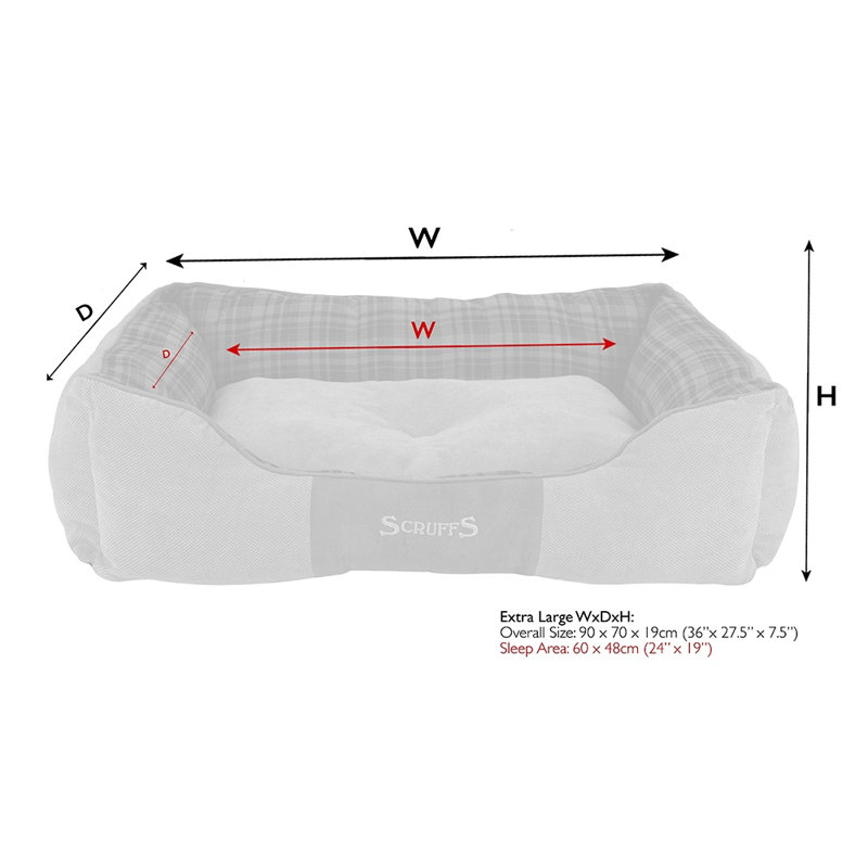 Highland Polyester Pet Bed, 22cm H x 90cm W x 70cm D, Red/Black/Brown