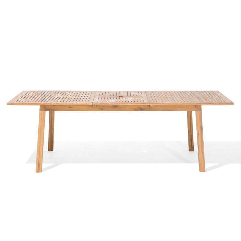 Lilith Rectangular Acacia Extendable Outdoor Dining Table With Umbrella Hole , 180cm cm W 100cm cm D
