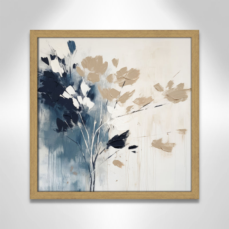«Bliue Earthly Neutralité I» par Irena Orlov, Grain de bois naturel, L 17 po x H 17 po, Impression encadrée