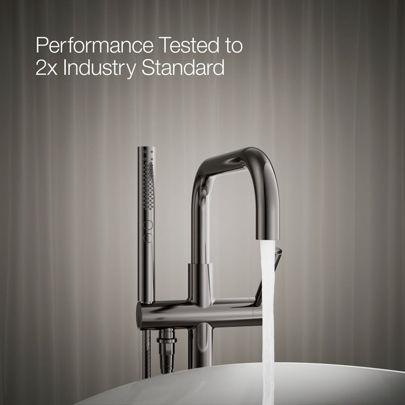 Purist® Floor-Mount Bath Filler Trim with Handshower, Vibrant Titanium