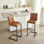 Tabouret de bar en similicuir - Structure en métal noir robuste et siège rembourré-125536060