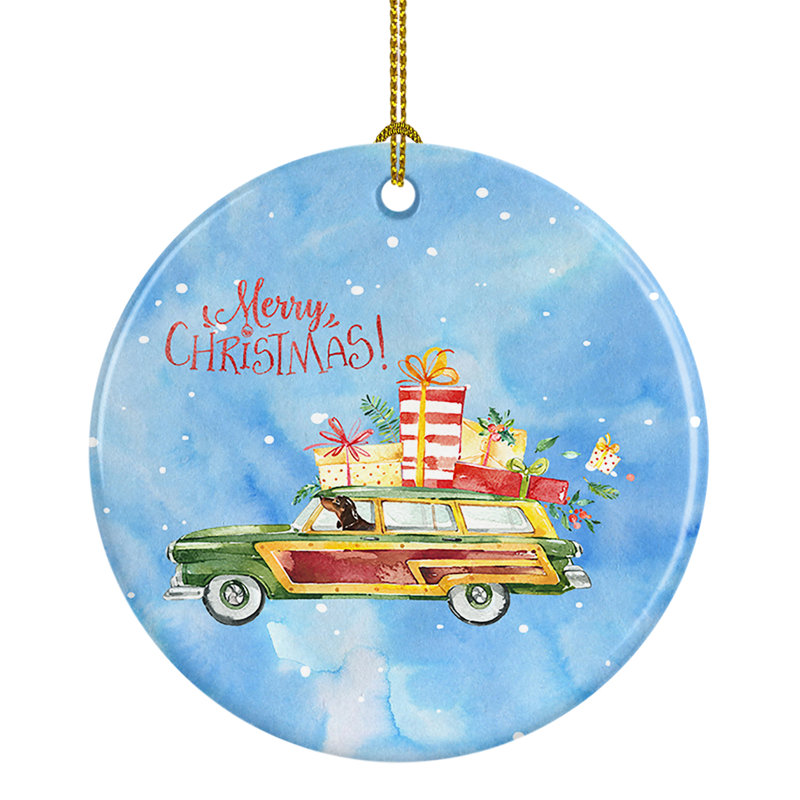 Ornement suspendu Merry Christmas, Teckel