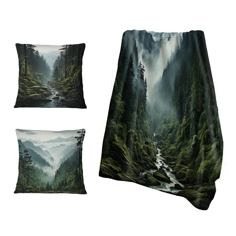 Jeté Mystic Wilderness Pine Forest In Canada I - Forest, Blanket only (1 piece)