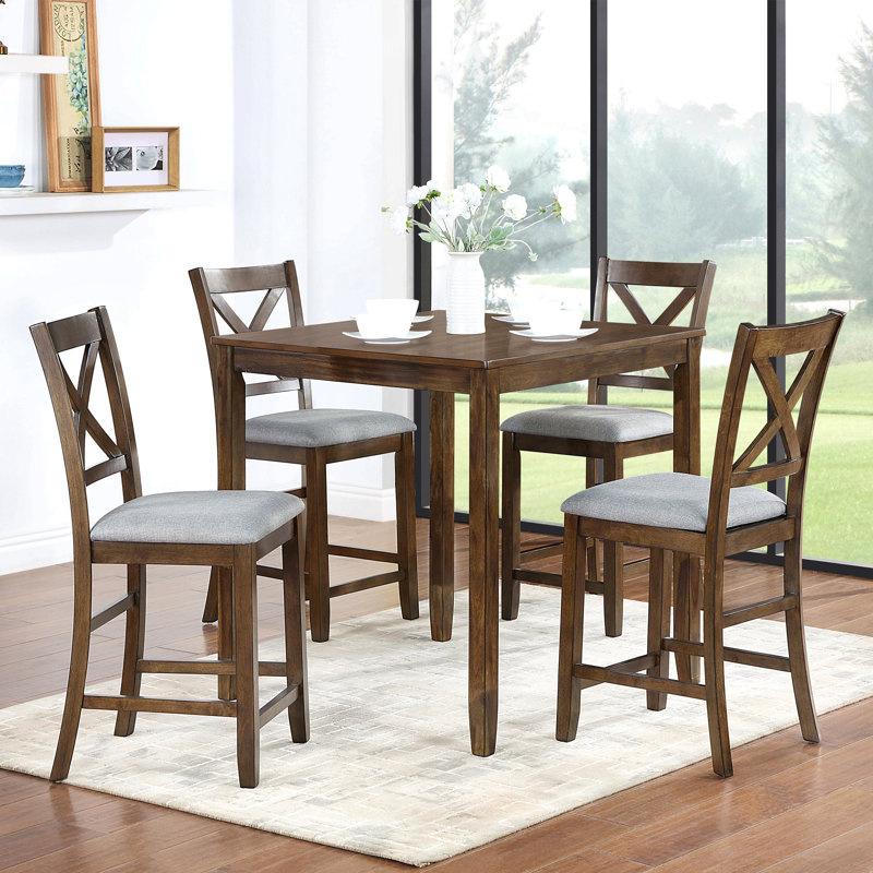 Ensemble de chaises à hauteur de comptoir pour 4 personnes, chaise de cuisine avec siège rembourré, tabouret de bar à hauteur de comptoir pour salle à manger