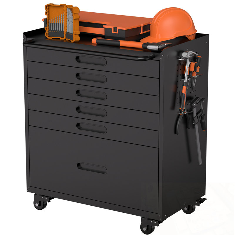 Metal Storage Cabinet with 6 Drawers and wheels