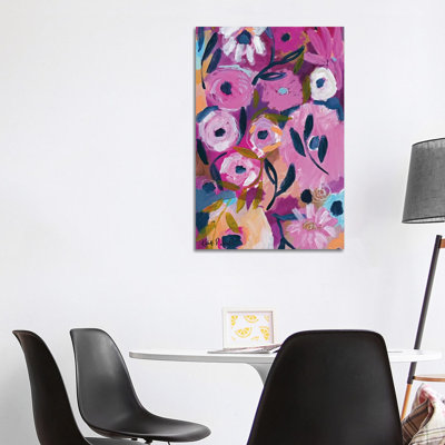Midnight Blooms by Kait Roberts - Wrapped Canvas Painting
