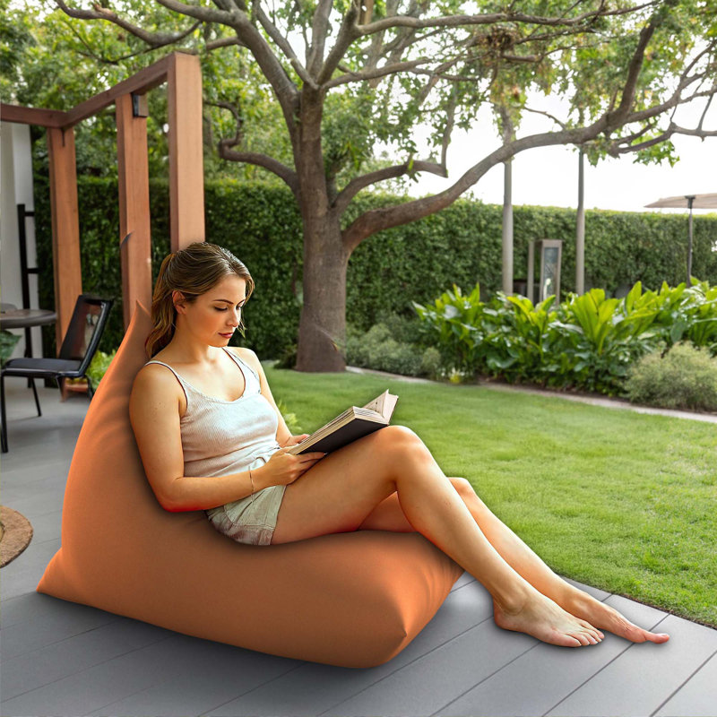 Sunbrella Bean Bag Lounger Cover (Bag Only,Xlarge), 43" H x 43" W x 60" D, Canvas Tangerine Sunbrella®