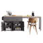 Îlot de cuisine 74,5 pouces avec table de salle à manger extensible, îlot de cuisine sur roulettes avec support à épices et 2 tiroirs, chariot de rangement pour cuisine avec armoire à 4 portes, pour la cuisine, la salle à manger, gris-1456721302