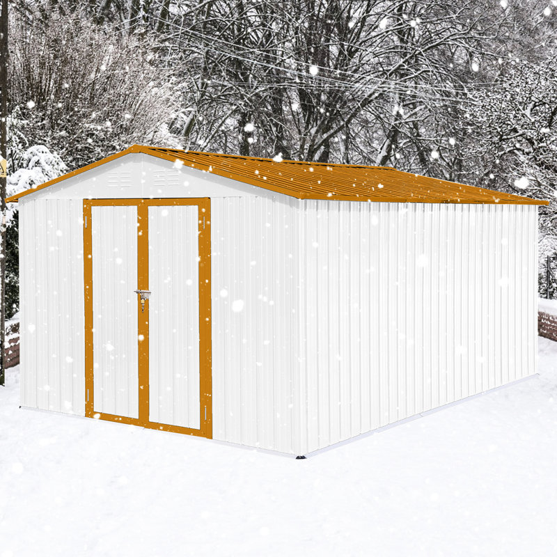Entrepôt de jardin en métal 10 pi x 12 pi - Remise de rangement intérieure spacieuse avec ventilation optimale